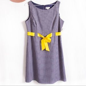 Kim Rogers Blue White Checkered Yellow Ribbon Dress